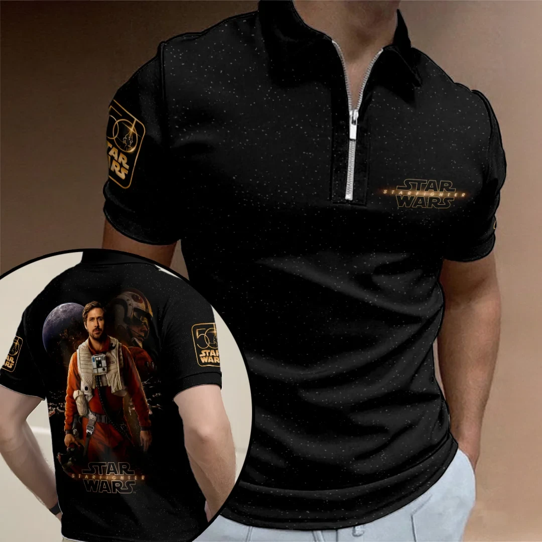 Star Wars Starfighter 2027 Zip Polo Shirt Star Wars Merch Gifts For Star Wars Fans Star Wars Starfighter 2027 Zip Polo Shirt Star Wars Merch Gifts For Star Wars Fans
