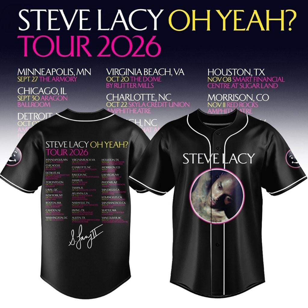 Steve Lacy Merch Oh Yeah Tour 2026 Graphic Signature Schedule Baseball Jersey Gifts For Fans
