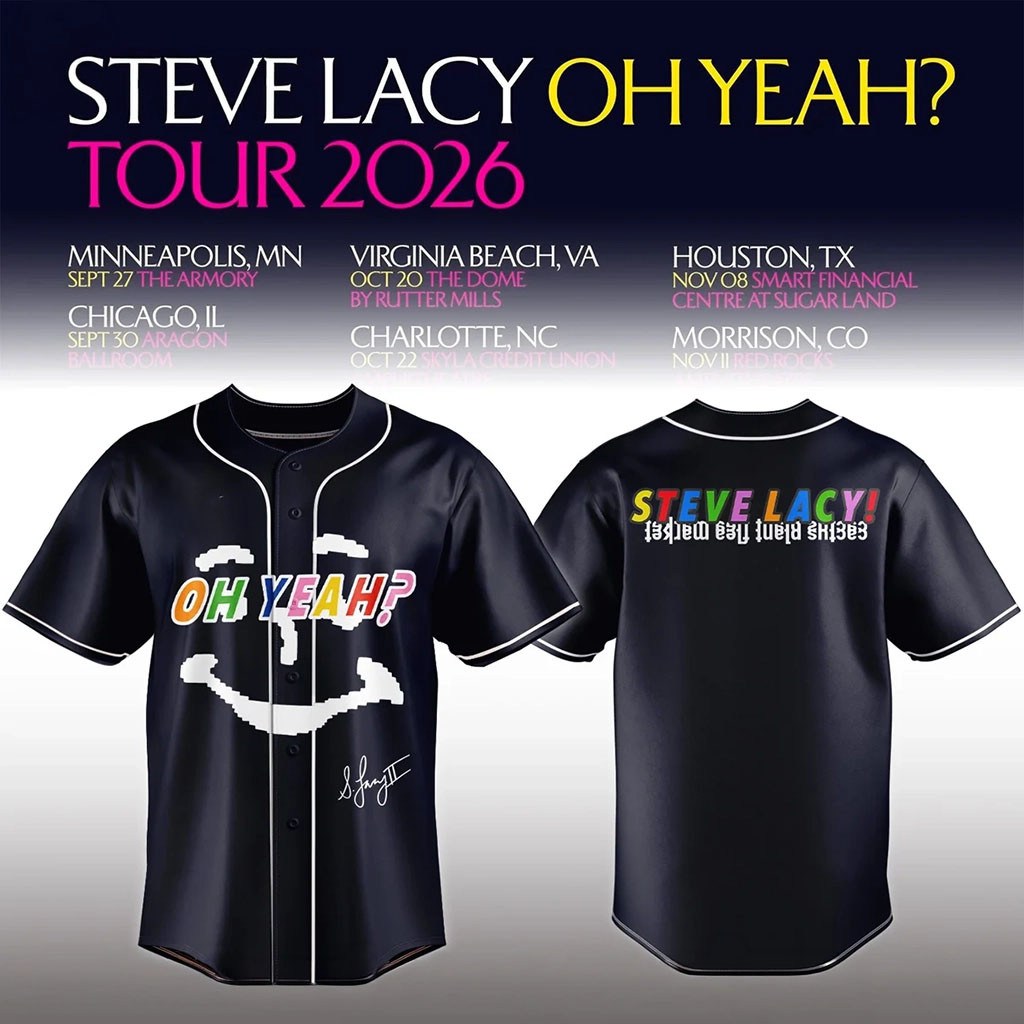 Steve Lacy Merch Oh Yeah Tour 2026 Signature Baseball Jersey Birthday Gift For Fans