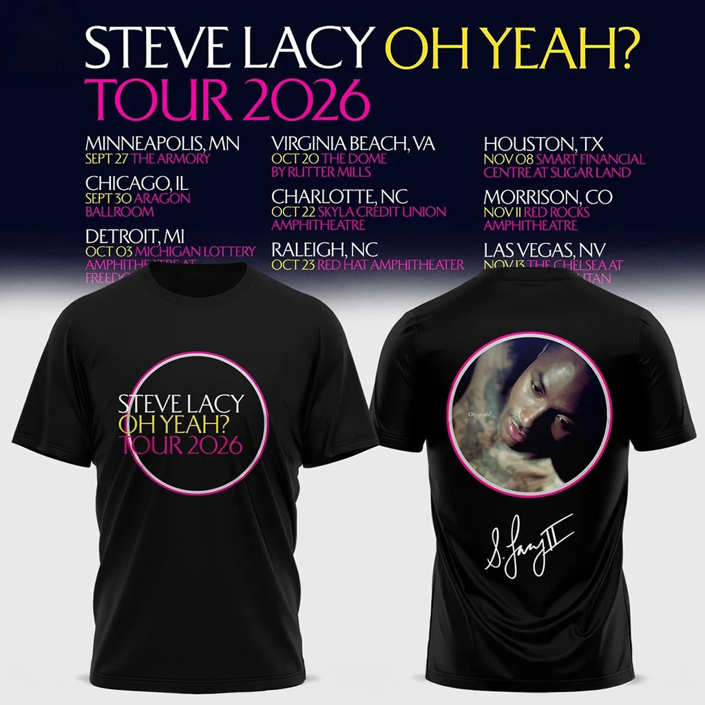 Steve Lacy Merch Oh Yeah Tour 2026 Signature Shirt Black Music Fan Apparel Friends Gifts