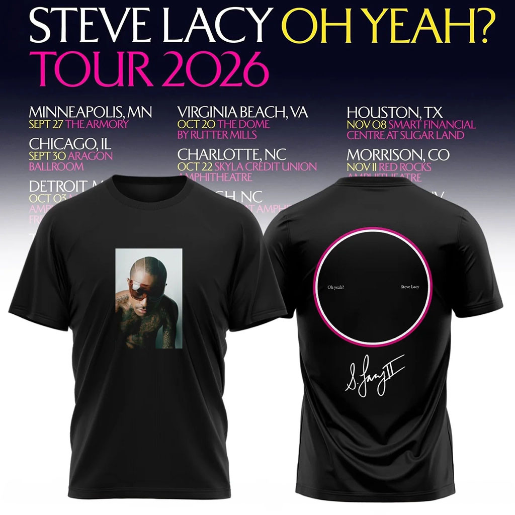 Steve Lacy Merch Oh Yeah Tour 2026 Signature Shirt Black Music Fan Apparel Gifts For Dudes