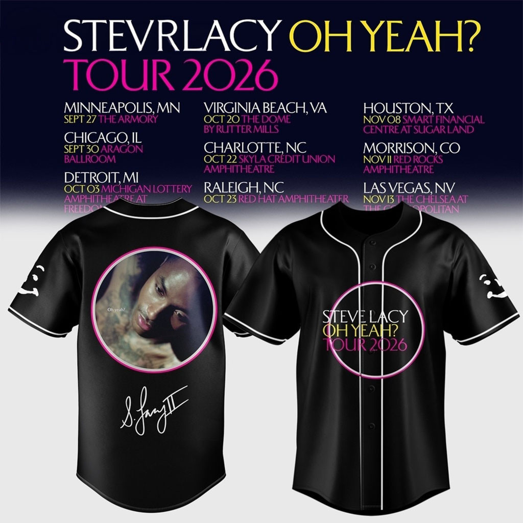 Steve Lacy Oh Yeah Tour 2026 Signature Baseball Jersey Steve Lacy Merch Fans Gifts Steve Lacy Oh Yeah Tour 2026 Signature Baseball Jersey Steve Lacy Merch Fans Gifts