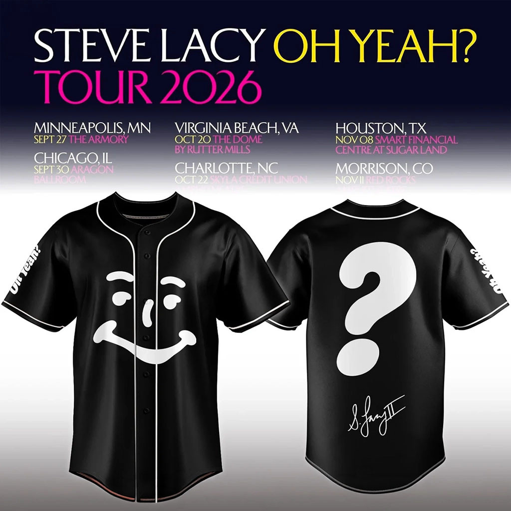 Steve Lacy Oh Yeah Tour 2026 Signature Baseball Jersey Steve Lacy Merch Gifts For Brother