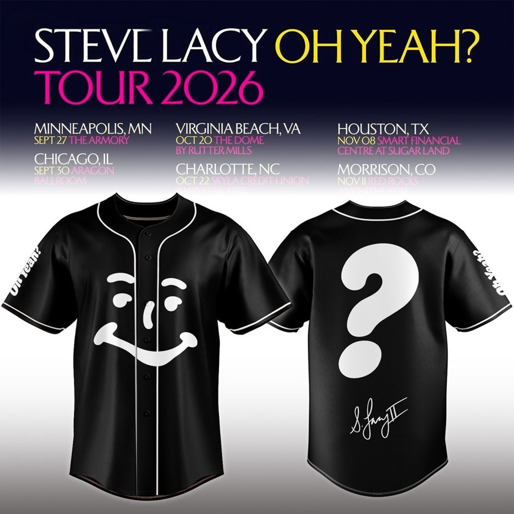 Steve Lacy Oh Yeah Tour 2026 Signature Baseball Jersey Steve Lacy Merch Music Apparel Gifts