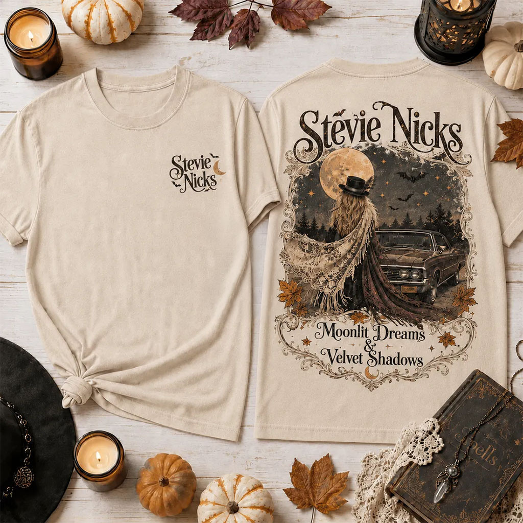 Stevie Nicks Moonlit Dreams And Velvet Shadows T-Shirt Stevie Nicks Merch Gift For Music Lover