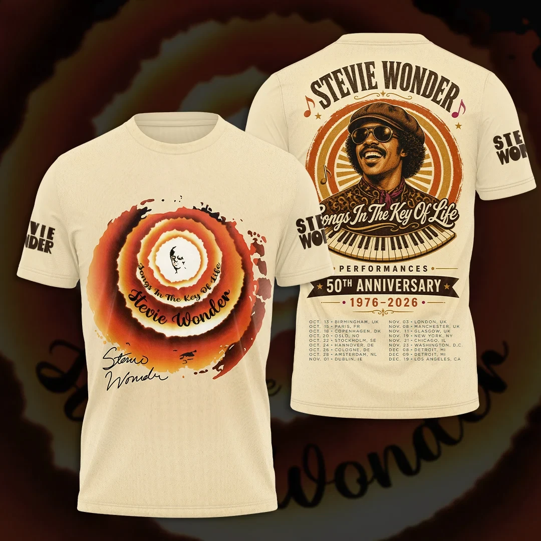 Stevie Wonder Merch 2026 Songs In The Key Of Life 50Th Anniversary Tour T-Shirt Gift For Music Stevie Wonder Merch 2026 Songs In The Key Of Life 50Th Anniversary Tour T-Shirt Gift For Music