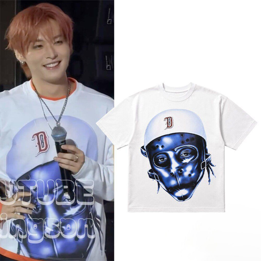 Stray Kids Lee Know Concert Blue Hockey Mask T-Shirt Stray Kids Merch Present For Kpop Fans