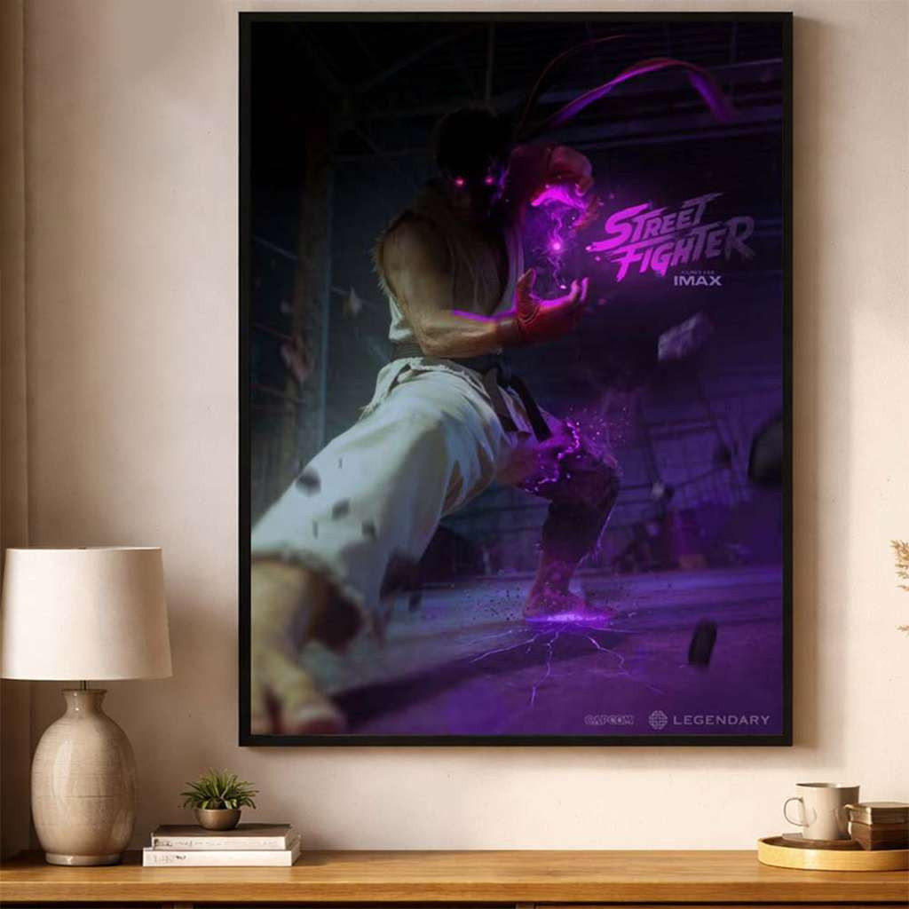 Street Fighter Movie 2026 Ryu Embrace the Darkness Poster Street Fighter Merch Wall Art Decor