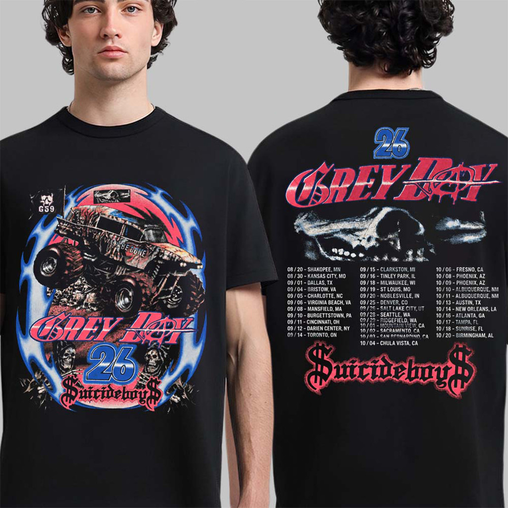 SuicideboyS Greyday 2026 Tour Monster Truck T-Shirt SuicideboyS Merch Gifts For Hip Hop Fan SuicideboyS Greyday 2026 Tour Monster Truck T-Shirt SuicideboyS Merch Gifts For Hip Hop Fan