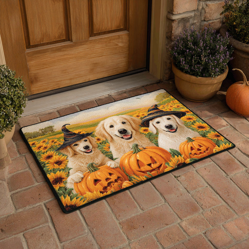 Sunflower Labrador Retriever Doormat Autumn Porch Decor Halloween Gift For Dog Lovers