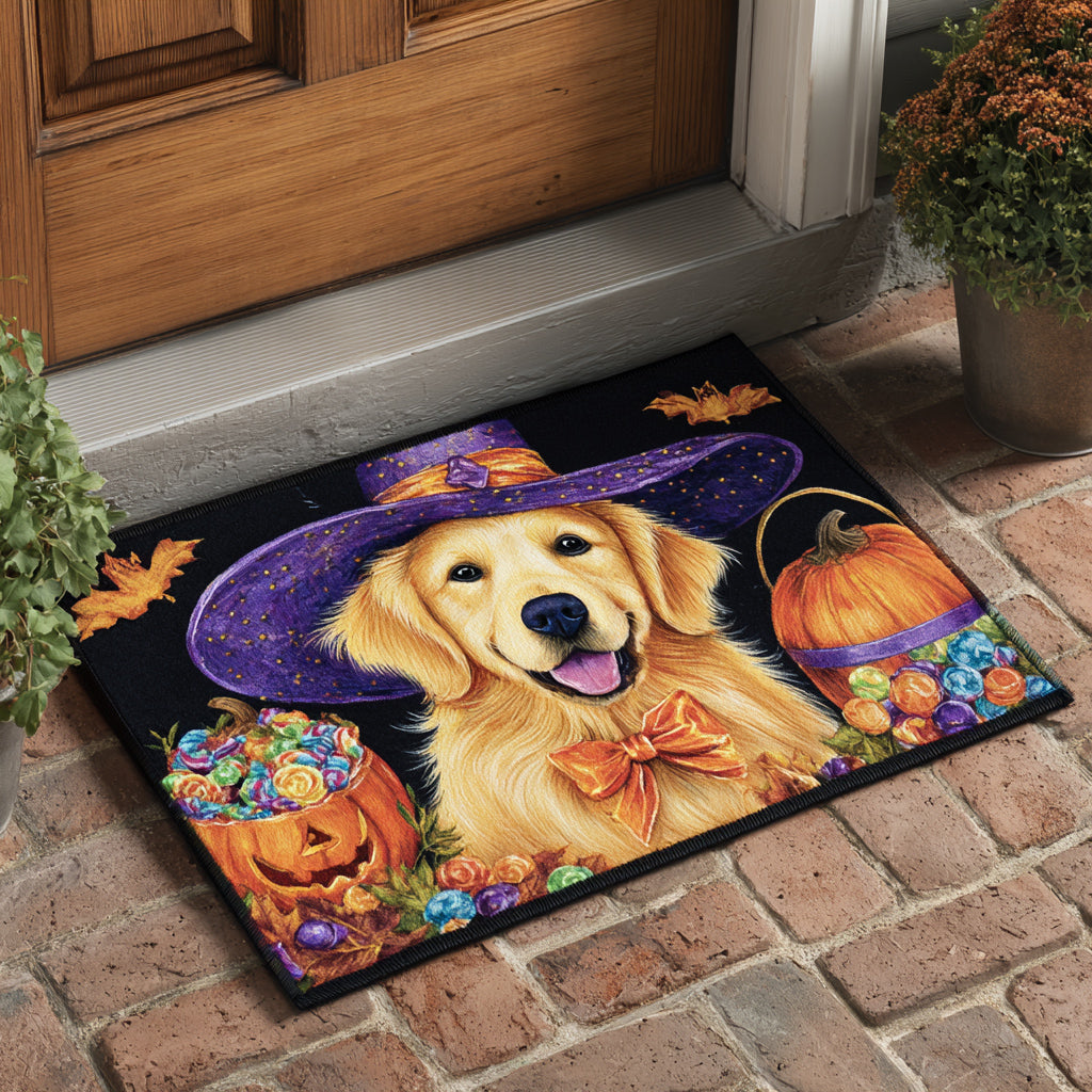 Sweet Golden Retriever Doormat Creepy Door Mat Great Halloween Gifts For Dog Lovers