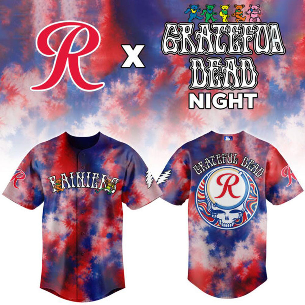Tacoma Rainiers X Grateful Dead Night Baseball Jersey Tacoma Rainiers Merch Baseball Fan Gifts Tacoma Rainiers X Grateful Dead Night Baseball Jersey Tacoma Rainiers Merch Baseball Fan Gifts