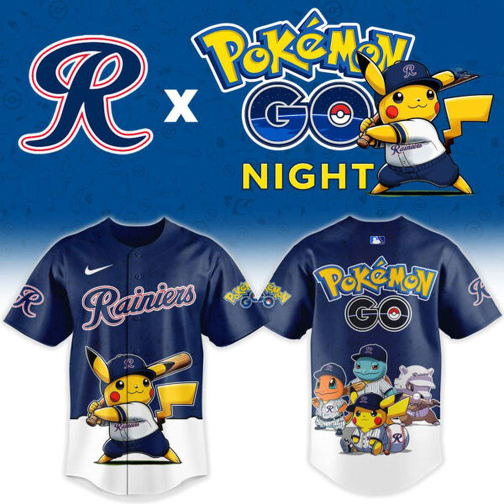 Tacoma Rainiers X Pokemon GO Night Baseball Jersey Tacoma Rainiers Merch Baseball Lover Gifts Tacoma Rainiers X Pokemon GO Night Baseball Jersey Tacoma Rainiers Merch Baseball Lover Gifts