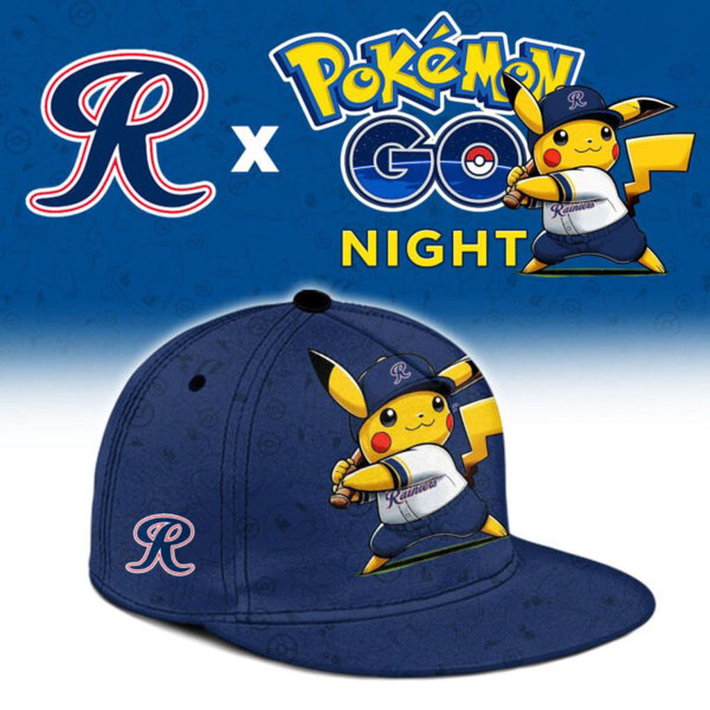 Tacoma Rainiers X Pokemon GO Night Snapback Hat Tacoma Rainiers Merch Gifts For Baseball Lover Tacoma Rainiers X Pokemon GO Night Snapback Hat Tacoma Rainiers Merch Gifts For Baseball Lover