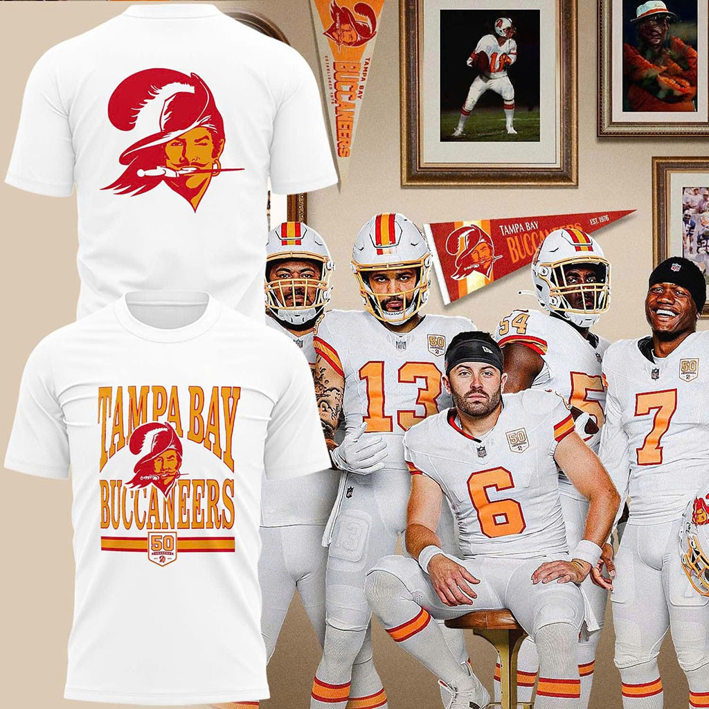 Tampa Bay Buccaneers 50th Season Essential Special Edition T-Shirt Buccaneers Merch Fan Gifts Tampa Bay Buccaneers 50th Season Essential Special Edition T-Shirt Buccaneers Merch Fan Gifts