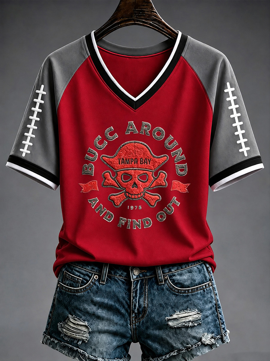 Tampa Bay Buccaneers Bucc Around And Find Out V-Neck Shirt Buccaneers Merch Game Day Gear Tampa Bay Buccaneers Bucc Around And Find Out V-Neck Shirt Buccaneers Merch Game Day Gear