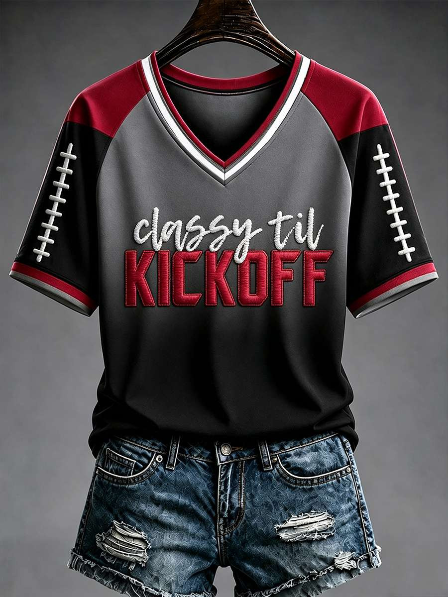 Tampa Bay Buccaneers Classy Til Kickoff V-Neck Shirt Buccaneers Merch Game Day Football Gear