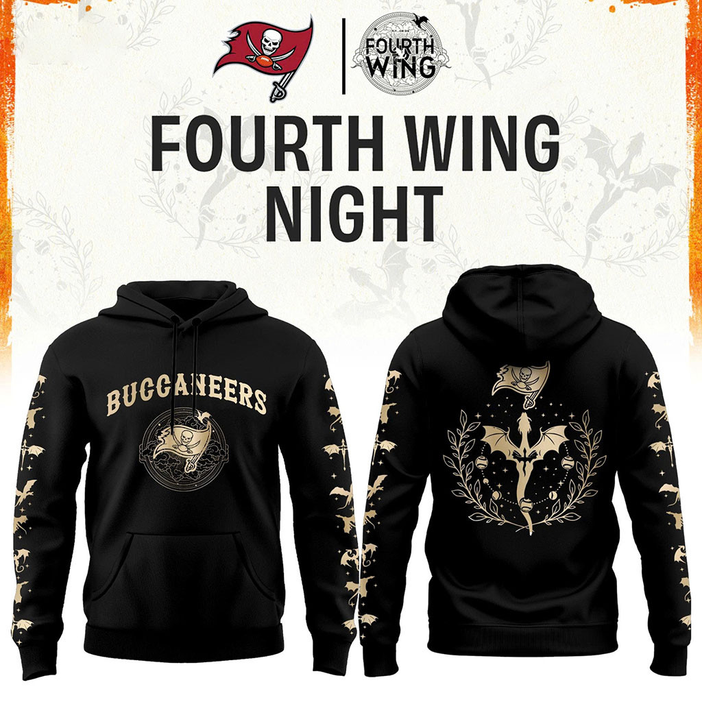 Tampa Bay Buccaneers Dragon Wing Fantasy Night 2026 Black Hoodie Buccaneers Merch Fan Apparel
