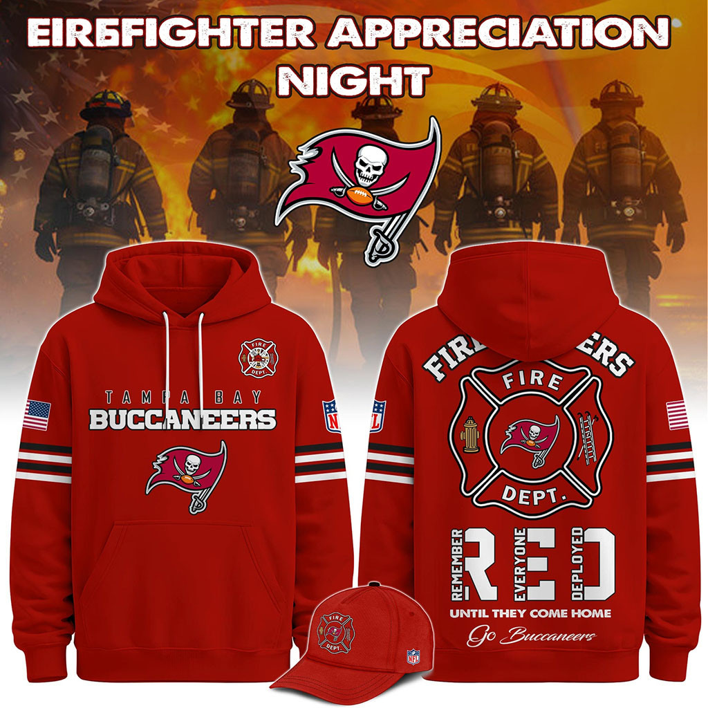 Tampa Bay Buccaneers Firefighter Appreciation Night 2026 Hoodie Buccaneers Merch Fan Gifts