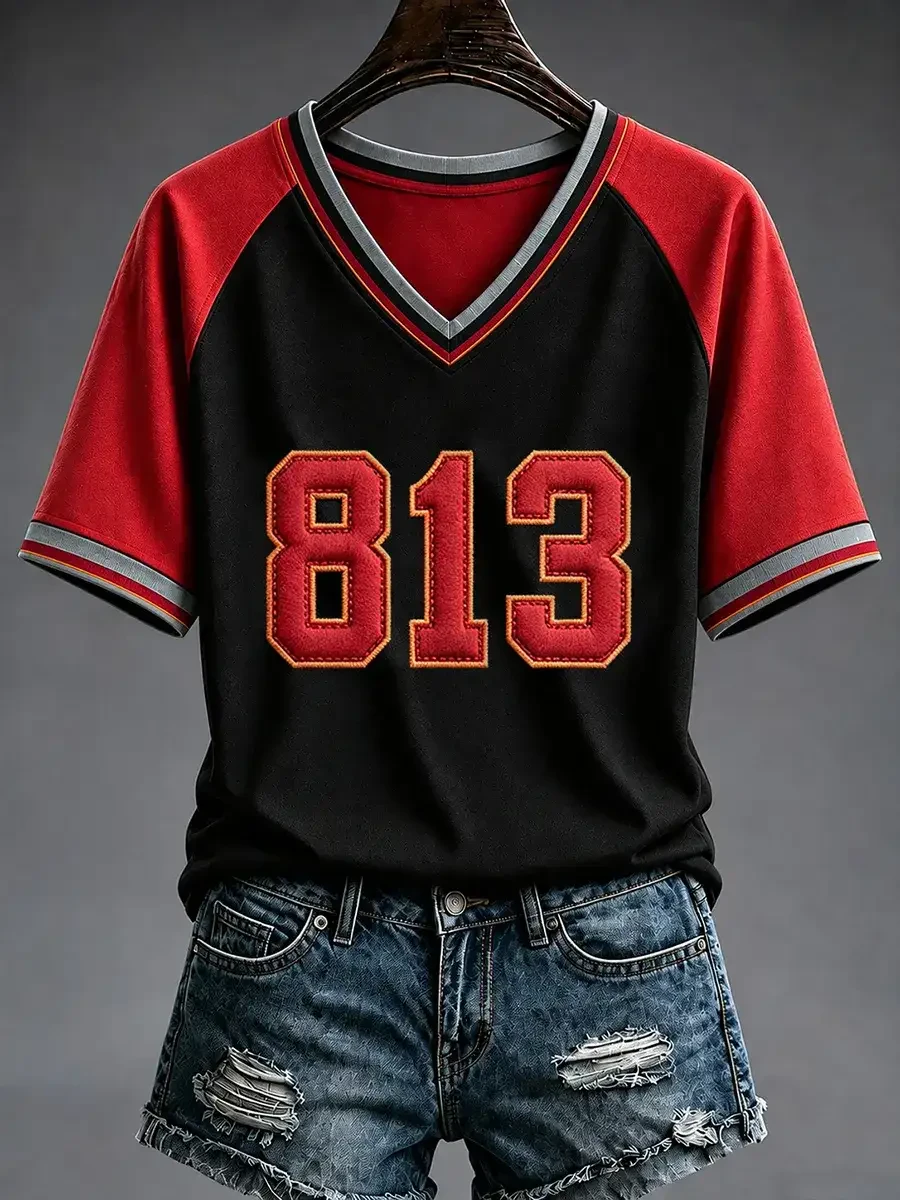 Tampa Bay Buccaneers Merch 813 Tampa Bay Football Game Day V-Neck Shirt Presents For Her Tampa Bay Buccaneers Merch 813 Tampa Bay Football Game Day V-Neck Shirt Presents For Her