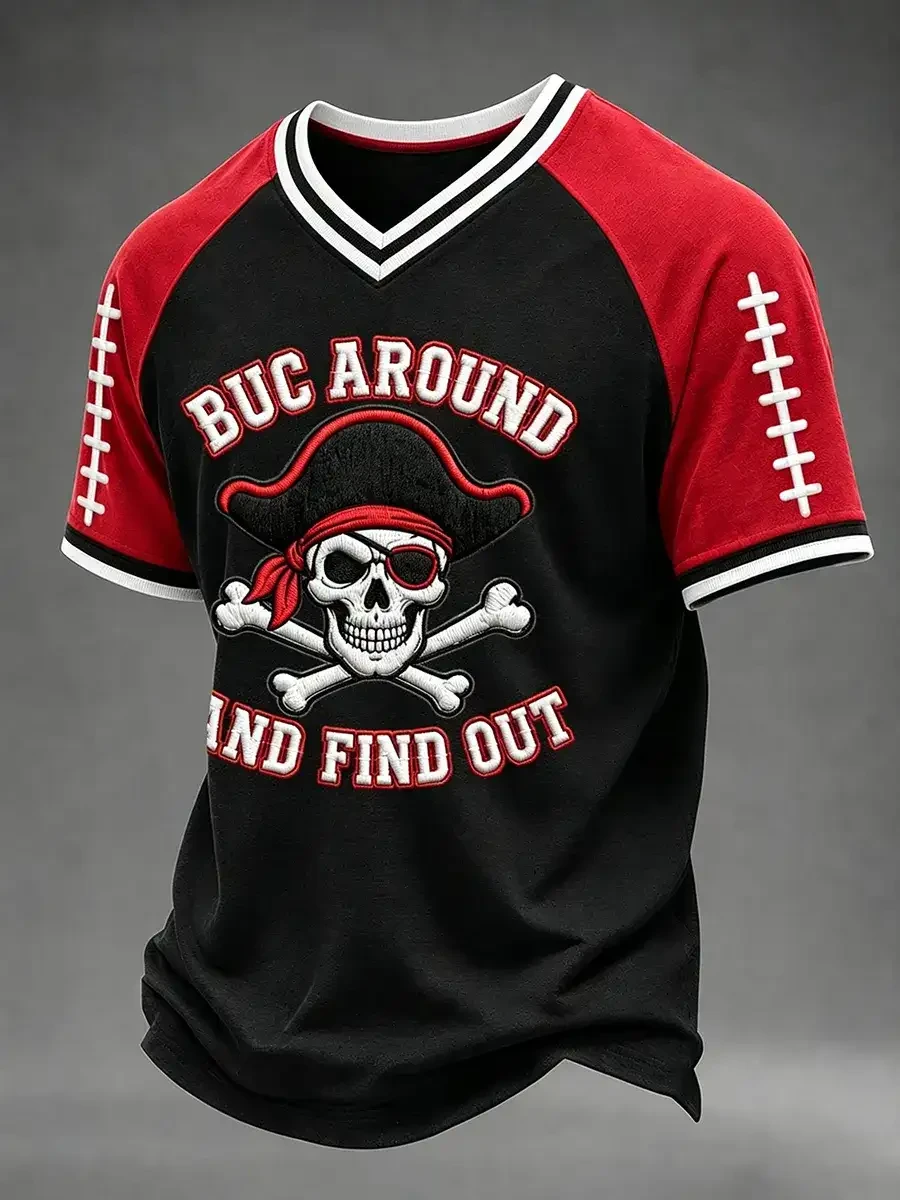 Tampa Bay Buccaneers Merch Buc Around And Find Out Tampa Bay Football V-Neck Shirt Gifts For Dad