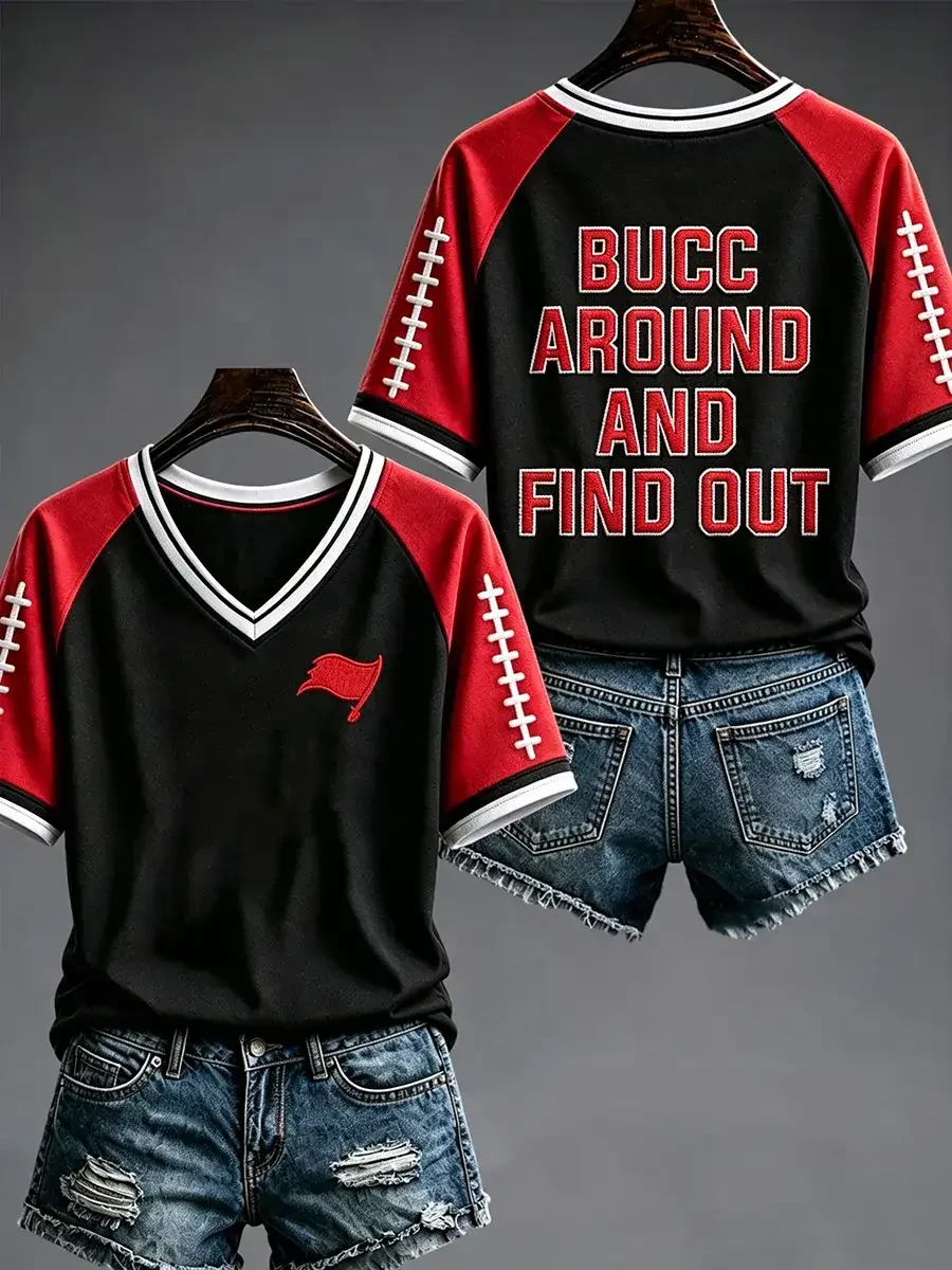 Tampa Bay Buccaneers Merch Game Day Tampa Bay Football V-Neck T-Shirt Bucc Around And Find Out Tampa Bay Buccaneers Merch Game Day Tampa Bay Football V-Neck T-Shirt Bucc Around And Find Out