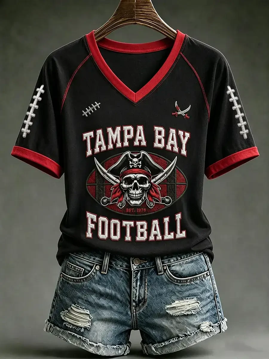 Tampa Bay Buccaneers Merch Go Bucs Tampa Bay Football V-Neck Shirt Game Day Gear Gifts For Fan