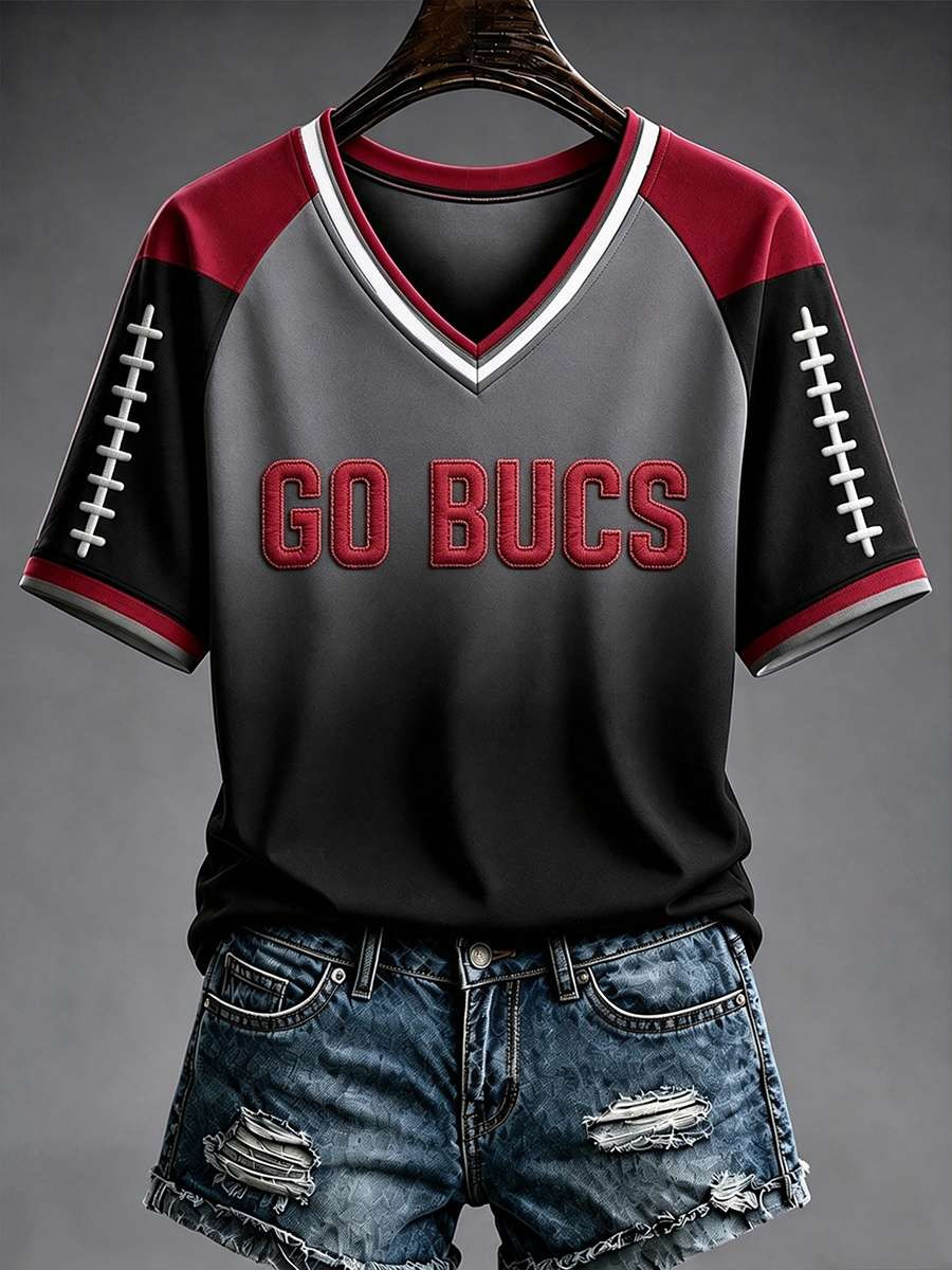 Tampa Bay Buccaneers Merch Go Bucs V-Neck Shirt Game Day Gear Gifts For Tampa Bay Football Fan