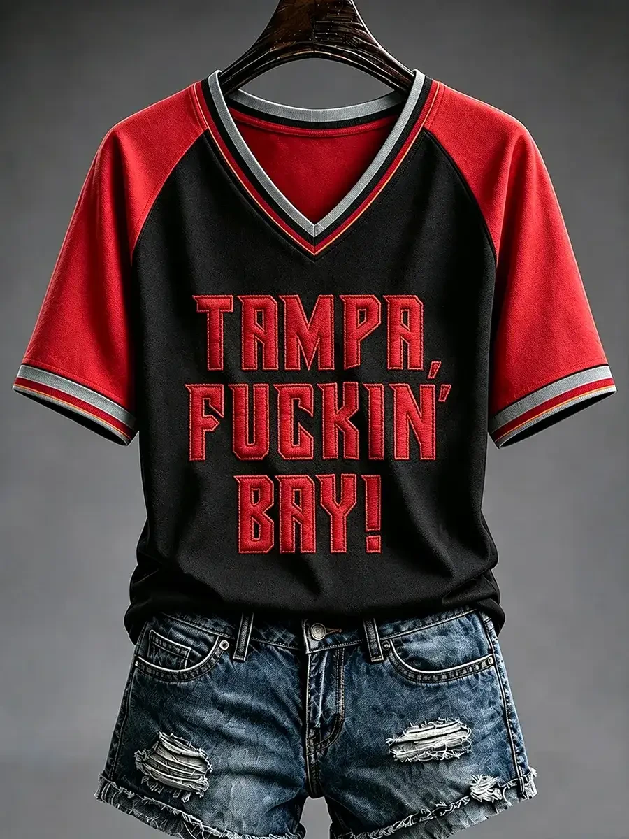Tampa Bay Buccaneers Merch Tampa Fckin Bay V-Neck Shirt Game Day Gear Gifts For Football Fan