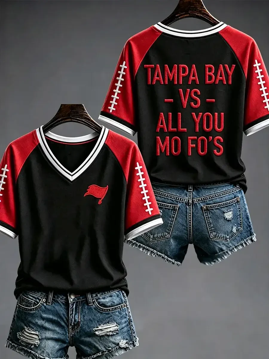 Tampa Bay Buccaneers Merch TB Football V-Neck Shirt Tampa Bay Vs All You Mo Fo's Shirt