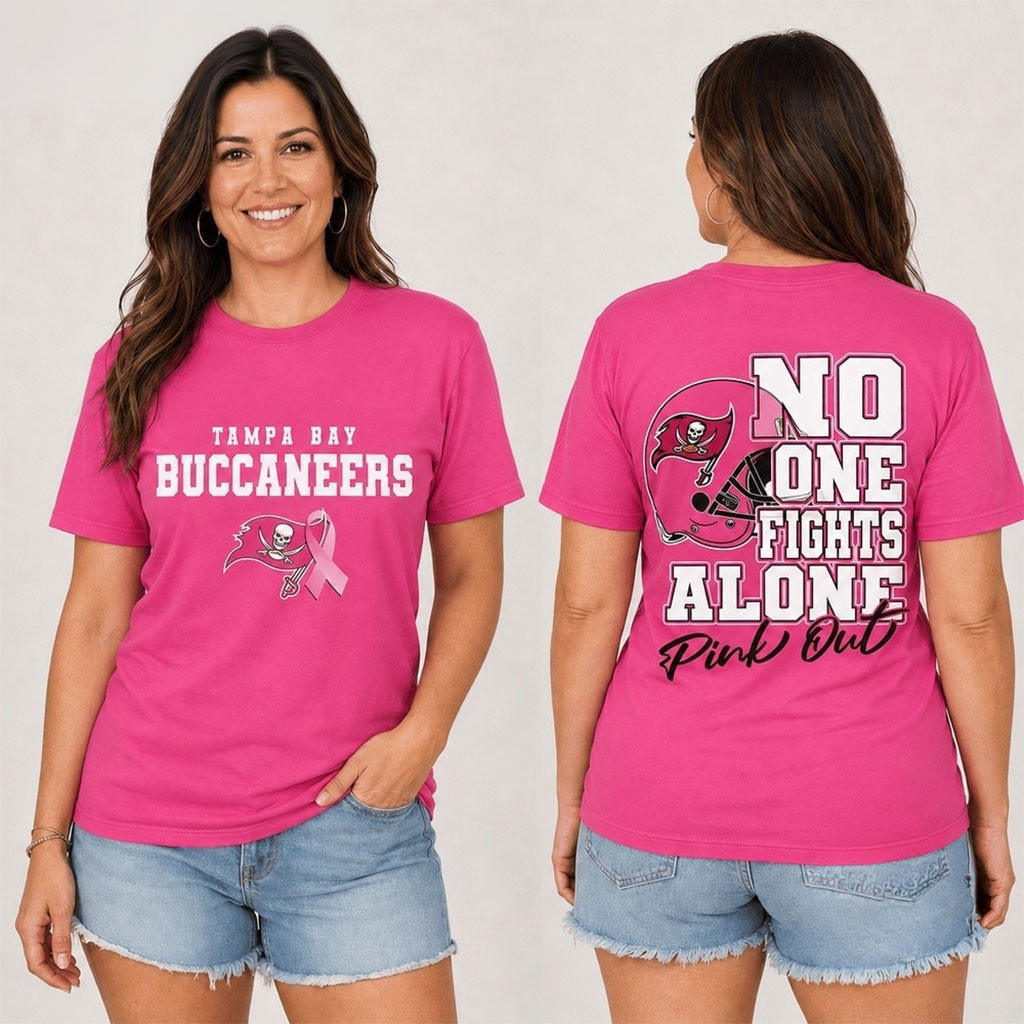 Tampa Bay Buccaneers No One Fight Alone Pink Out T-Shirt Buccaneers Merch Football Fan Gift