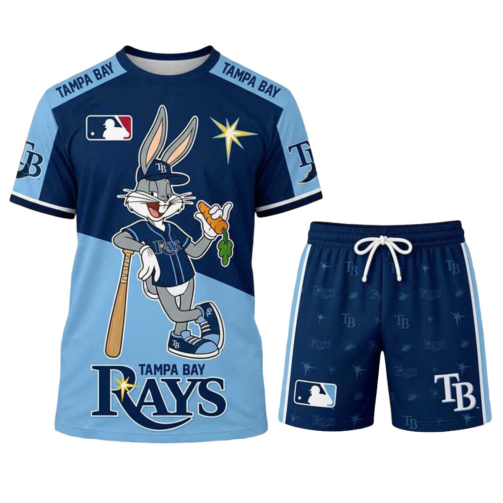 Tampa Bay Rays Bugs Bunny Shirt And Shorts Set Rays Merch Unique Gift For Baseball Fans