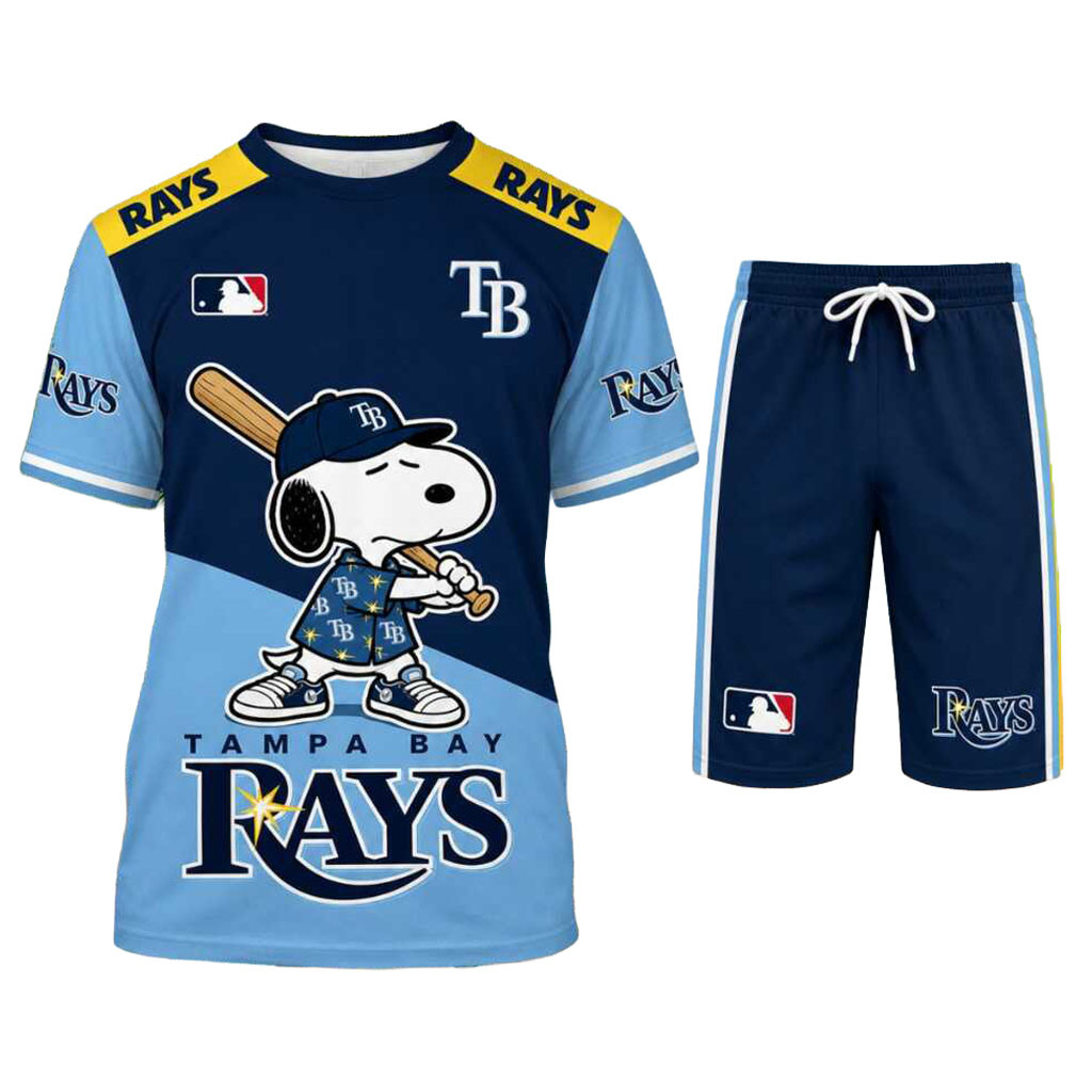 Tampa Bay Rays Snoopy Baseball Cartoon Character Shirt And Shorts Rays Merch Present For Fans Tampa Bay Rays Snoopy Baseball Cartoon Character Shirt And Shorts Rays Merch Present For Fans