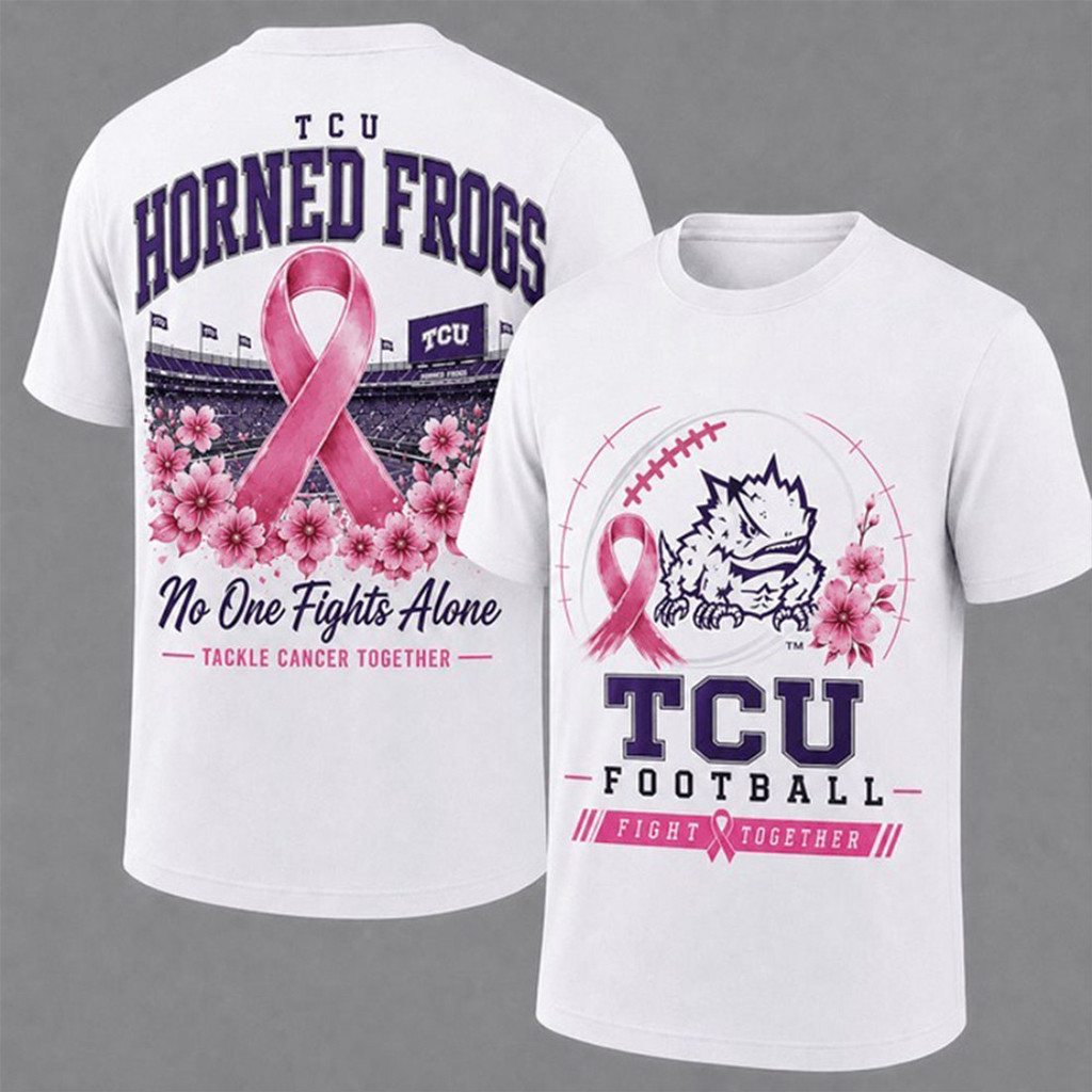 TCU Horned Frogs Breast Cancer Awareness T-Shirt No One Fights Alone Tee TCU Horned Frogs Merch TCU Horned Frogs Breast Cancer Awareness T-Shirt No One Fights Alone Tee TCU Horned Frogs Merch