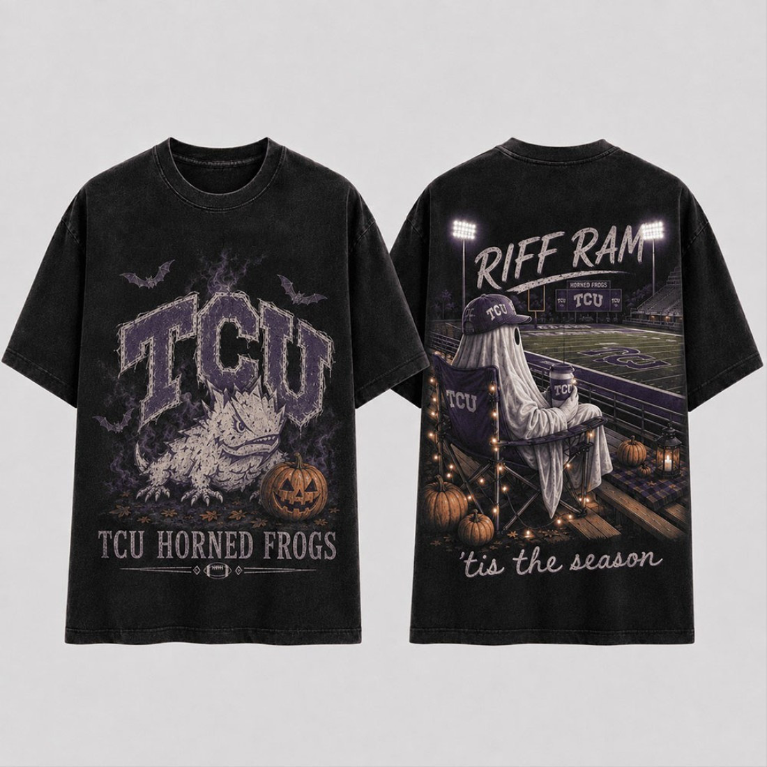 TCU Horned Frogs Halloween Ghost T-Shirt Tis The Season Riff Ram Shirt TCU Horned Frogs Merch