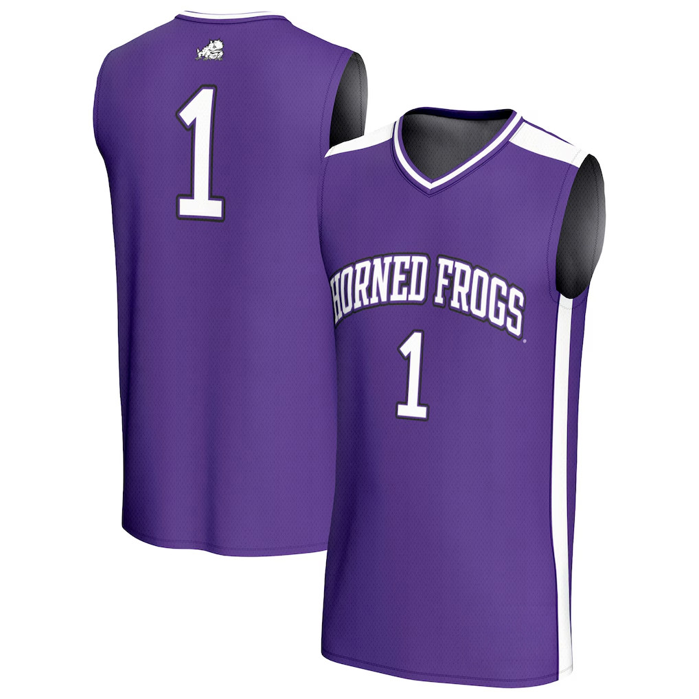 TCU Horned Frogs Merch #1 TCU Horned Frogs GameDay Greats Basketball Jersey 2026 Fan Gear TCU Horned Frogs Merch #1 TCU Horned Frogs GameDay Greats Basketball Jersey 2026 Fan Gear