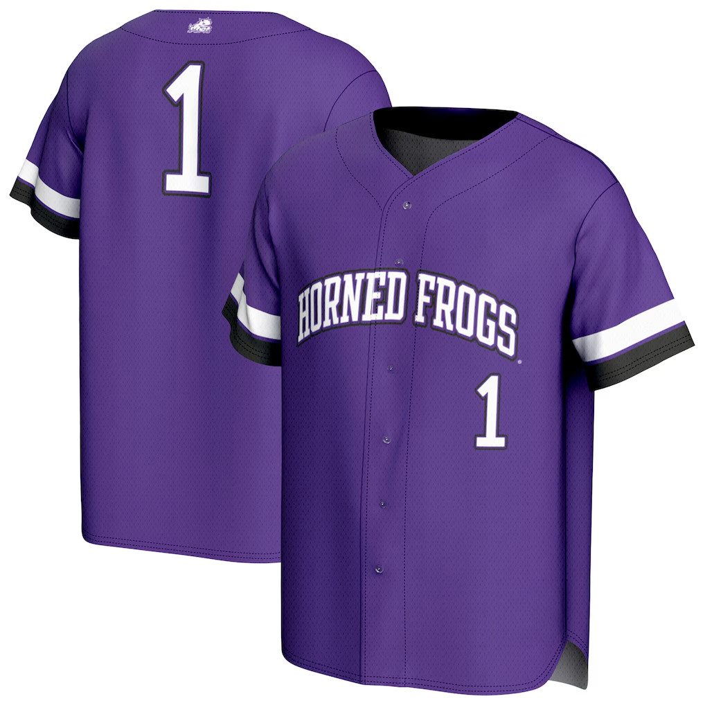 TCU Horned Frogs Merch 2026 TCU Horned Frogs GameDay Greats Collegiate Baseball Jersey For Sale