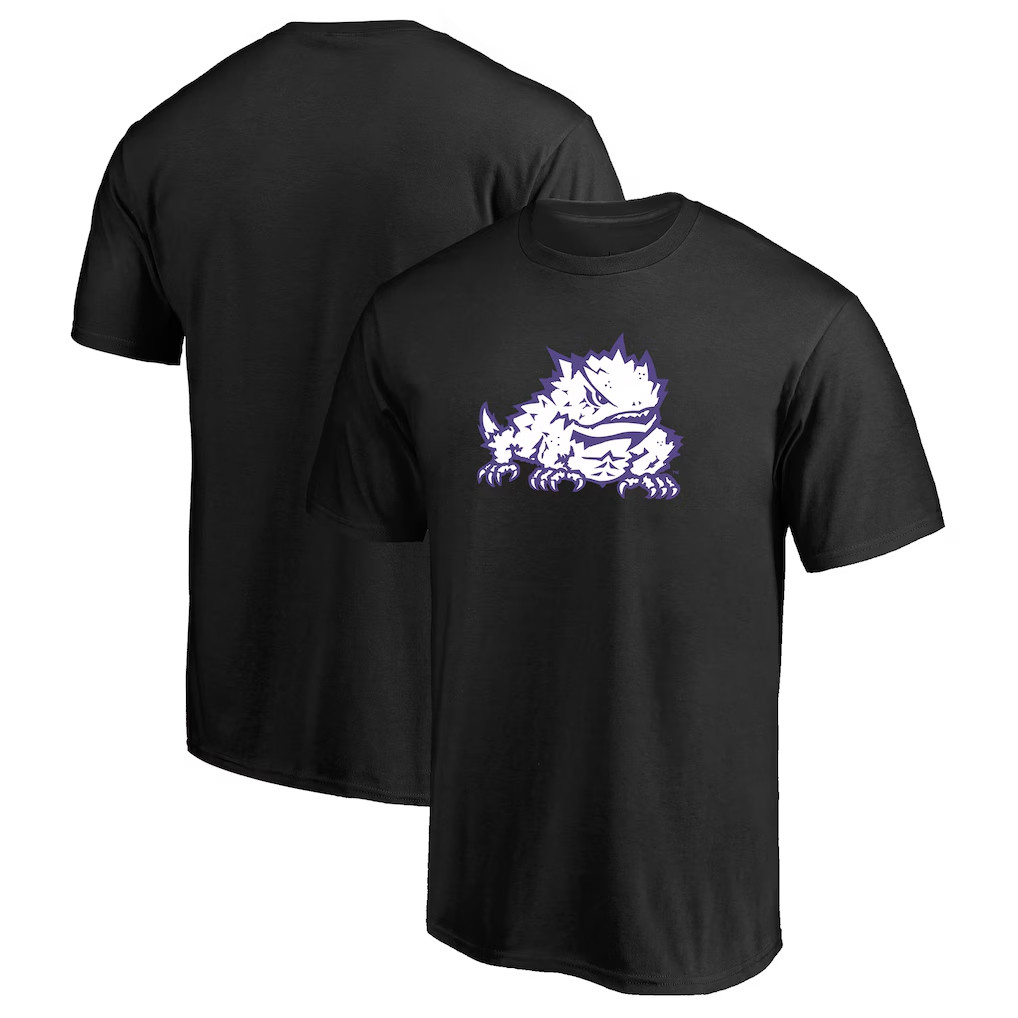 TCU Horned Frogs Merch 2026 TCU Horned Frogs Primary Logo T-Shirt Black Football Present Ideas