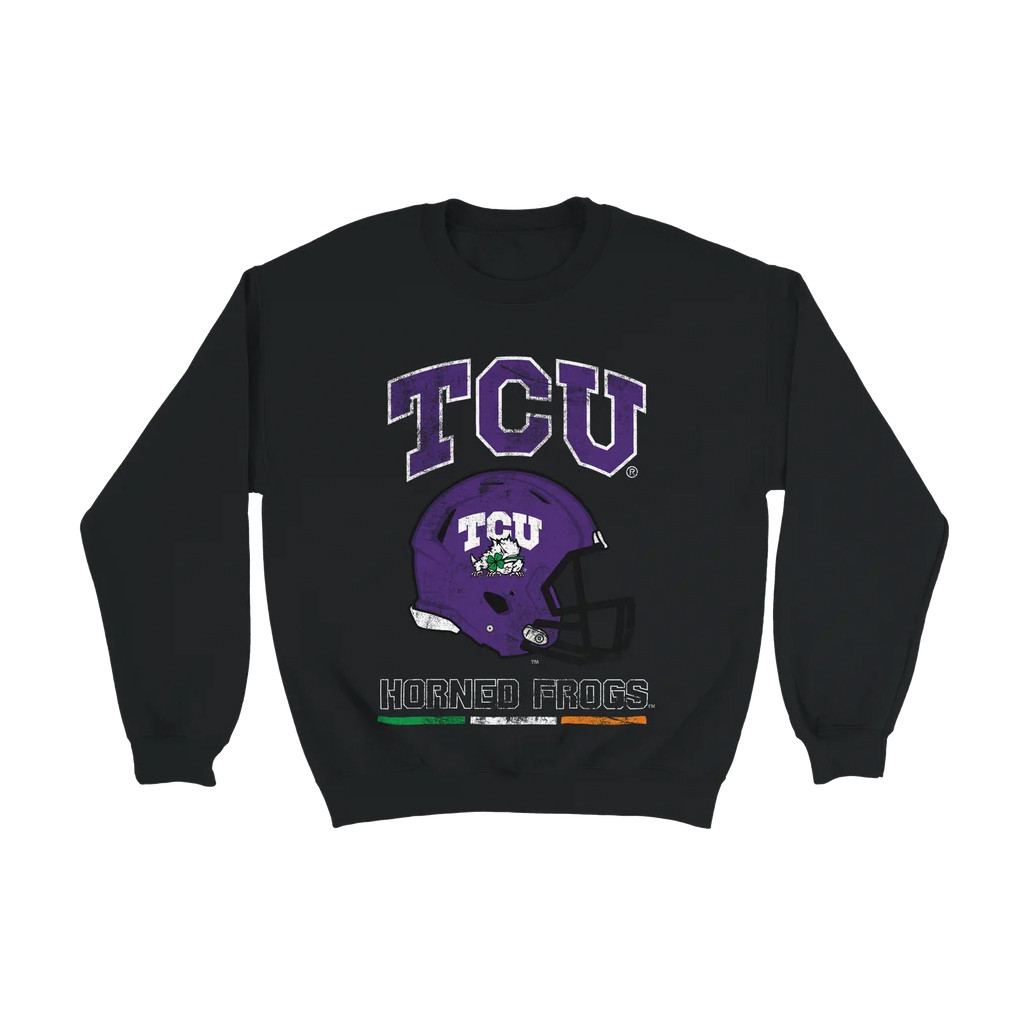 TCU Horned Frogs Merch 2026 TCU Team Crewneck Sweatshirt Black Good Gifts For Football Fans