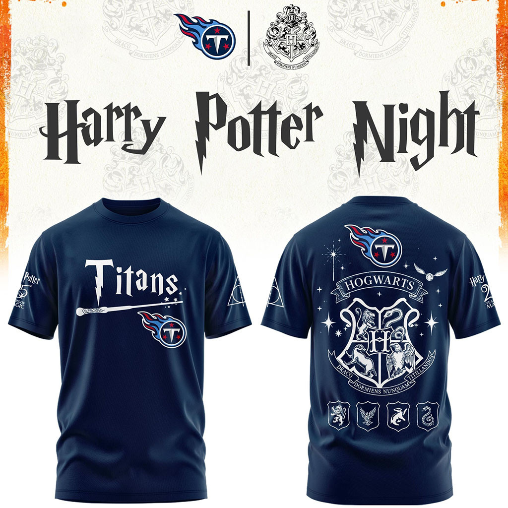 Tennessee Titans Football Harry Potter 25th Anniversary T-Shirt 2026 Titans Merch Game Day Gift