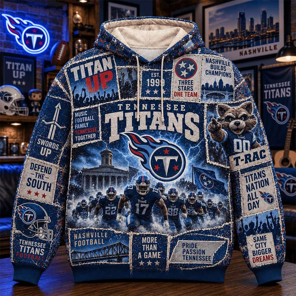 Tennessee Titans Hoodie Three Stars One Team Hoodie Tennessee Titans Merch Football Fan Gear