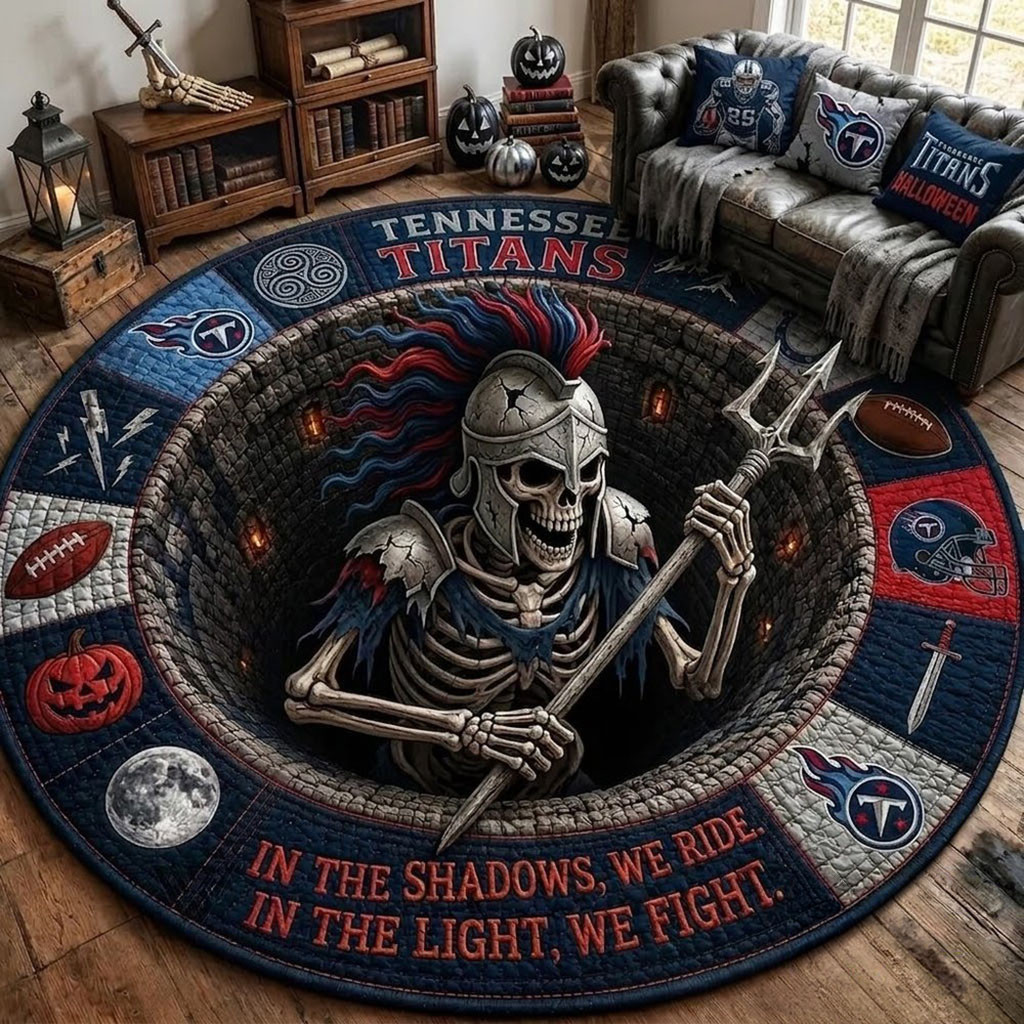 Tennessee Titans Merch 2026 Monster Halloween Quilted Round Mat Football Lover Home Decor Ideas