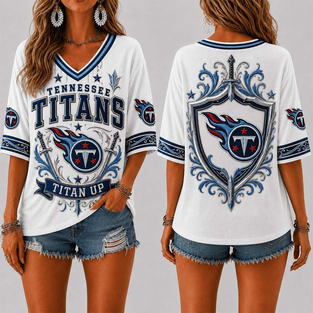Tennessee Titans Merch Titans Up V-Neck Shirt Football Gameday Shirt Gift For Fans