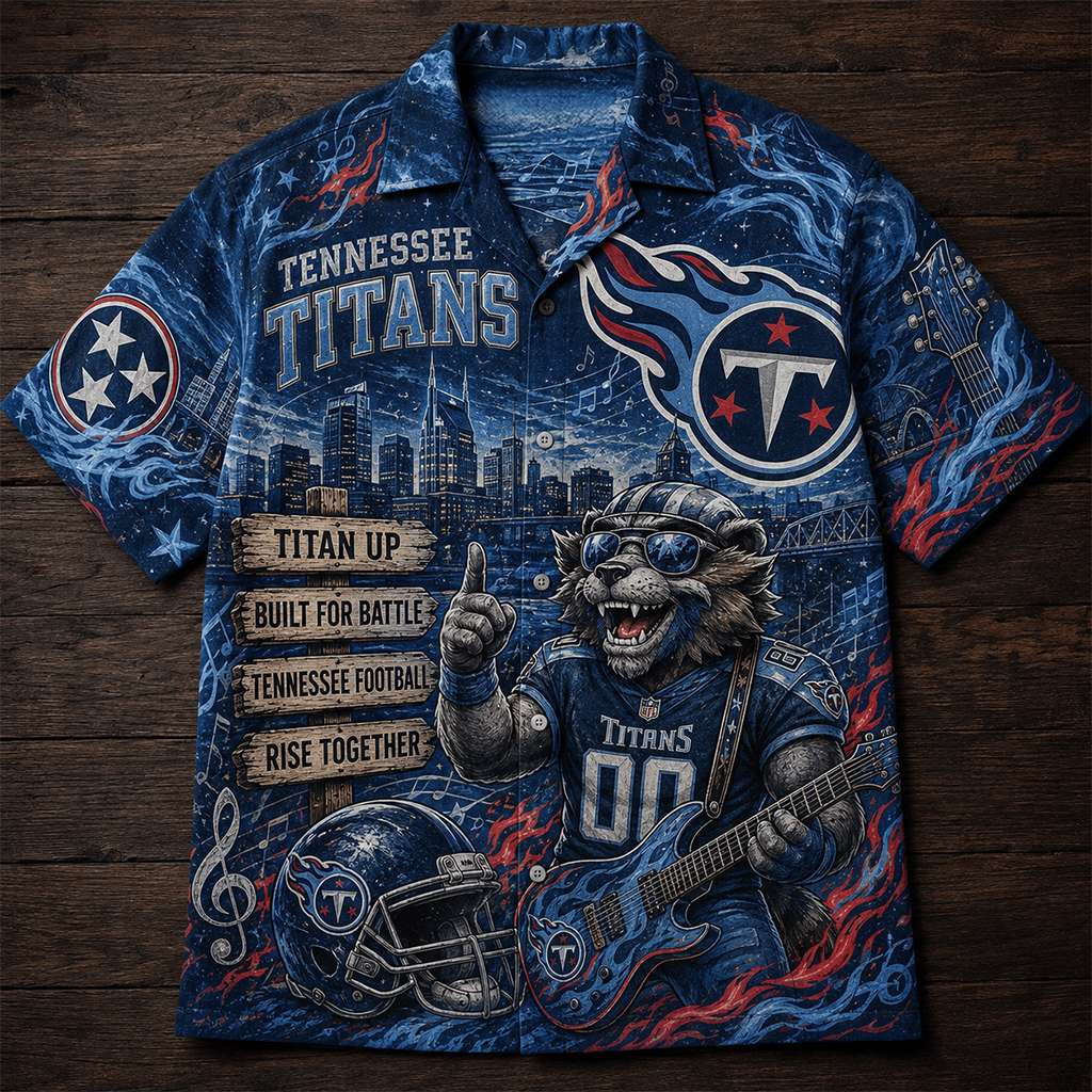 Tennessee Titans Up Built For Battle Hawaiian Shirt Rise Together Tennessee Football Merch Gift