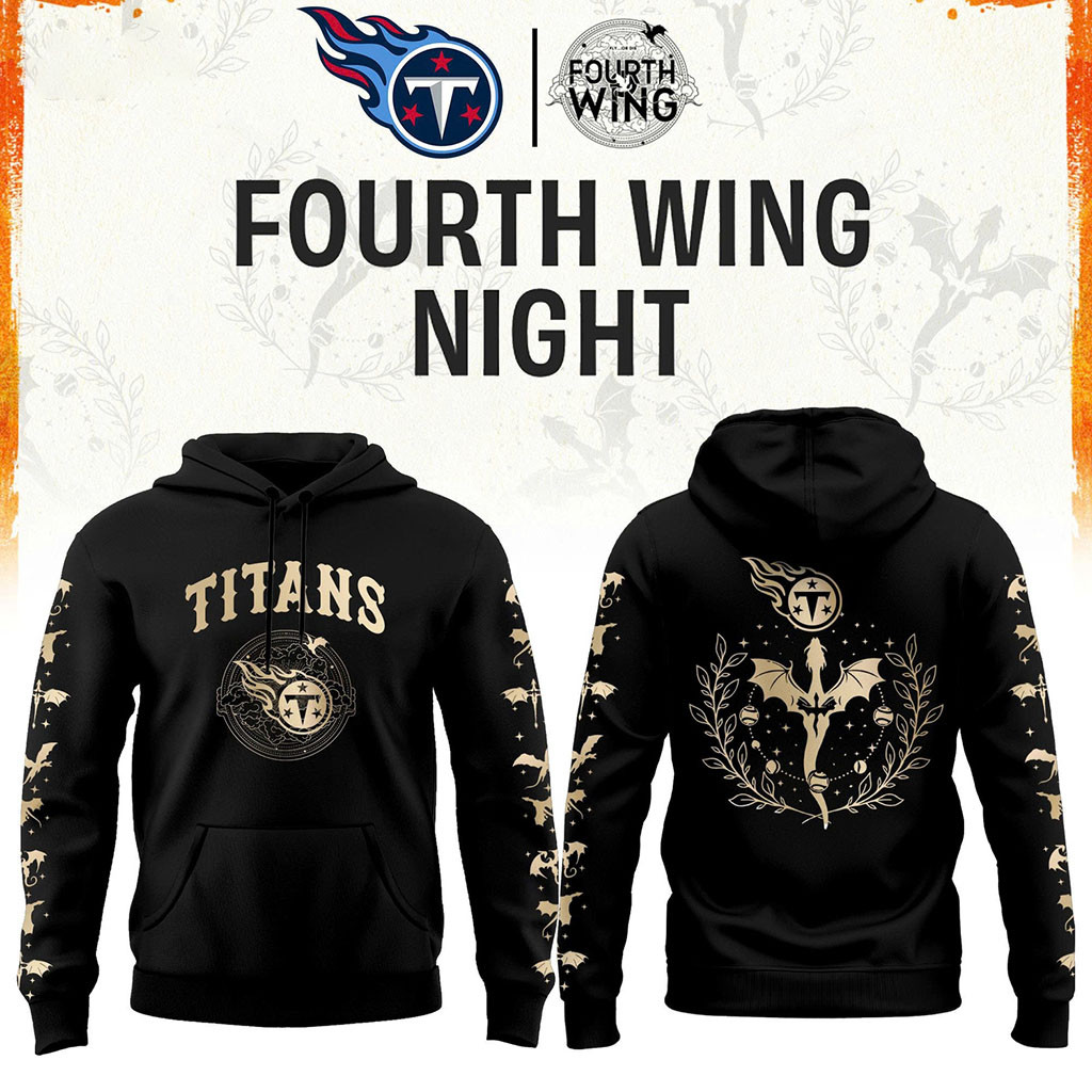 Tennessee Titans X Dragon Wing Fantasy Night 2026 Black Hoodie Titans Merch Football Fan Gifts