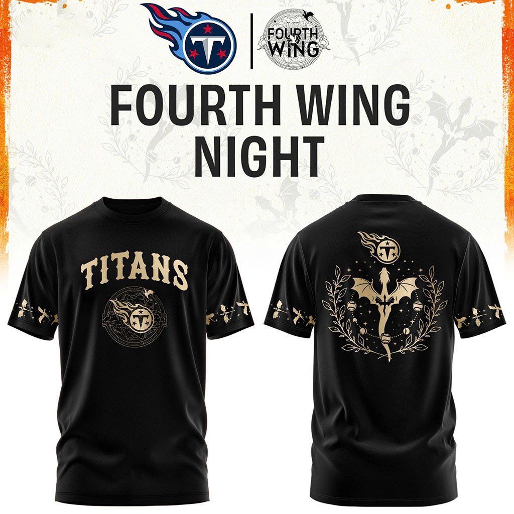 Tennessee Titans X Dragon Wing Fantasy Night 2026 T-Shirt Black Titans Merch Football Fan Gifts