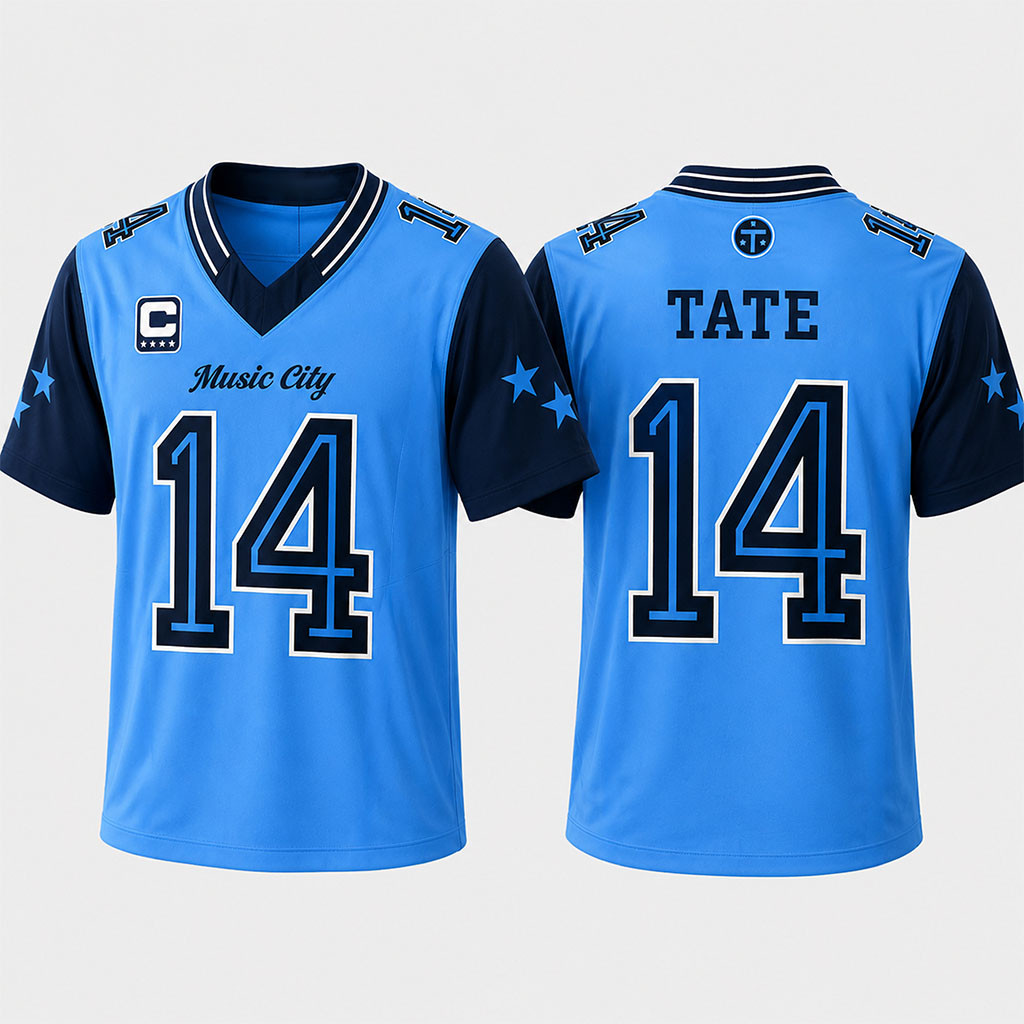 Tennessee Titans X Rivalries Uniform 2026 Jersey No 14 Tate Jersey Titans Merch Game Day Gifts