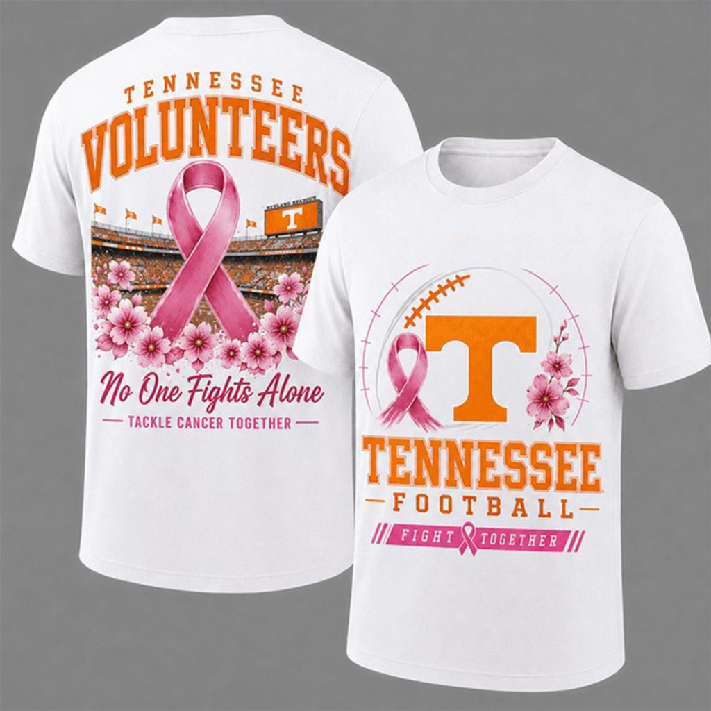 Tennessee Volunteers Breast Cancer Awareness T-Shirt Tennessee Football Merch Gift For Game Day