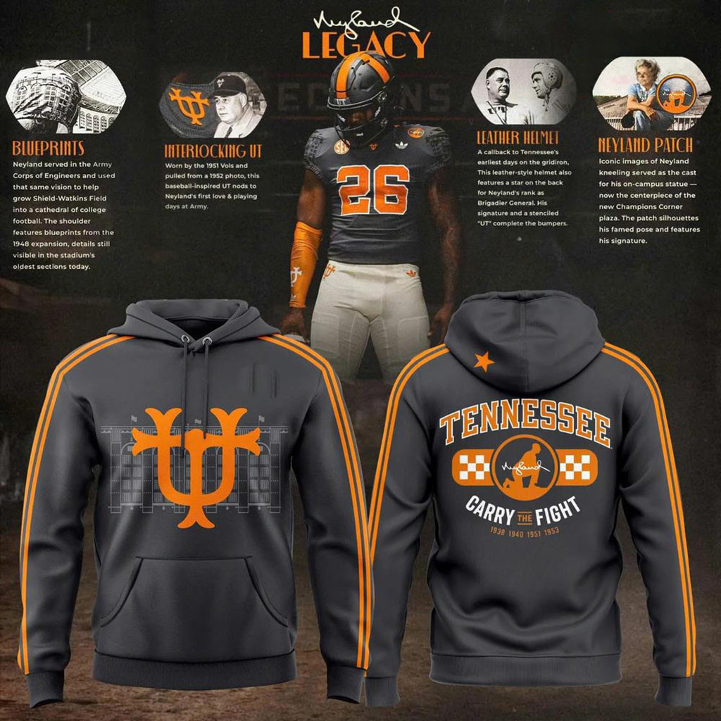 Tennessee Volunteers Football Neyland Legacy Hoodie Volunteers Merch Football Fan Gift Ideas