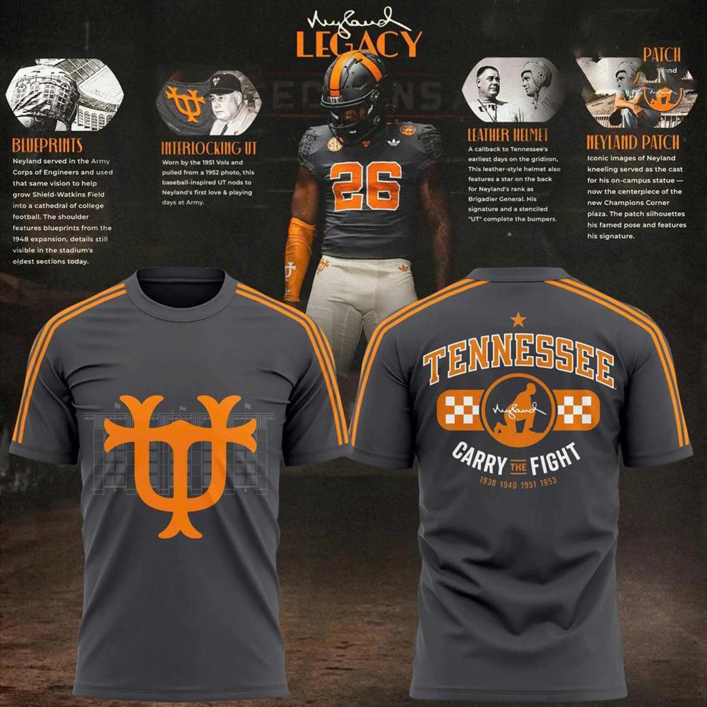Tennessee Volunteers Football Neyland Legacy T-Shirt Volunteers Merch Football Fan Apparel Tennessee Volunteers Football Neyland Legacy T-Shirt Volunteers Merch Football Fan Apparel